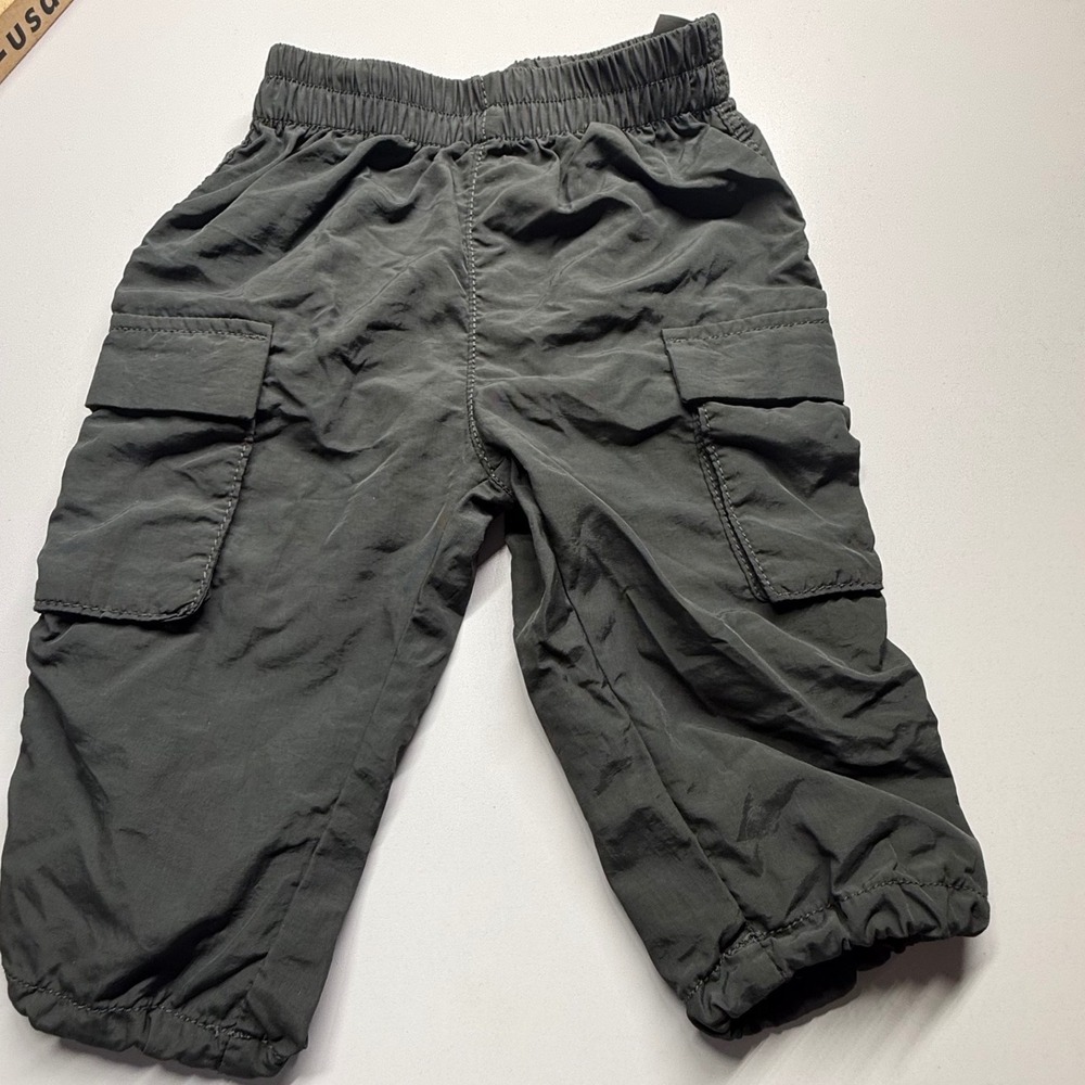 H&M Baby Boys Gray Nylon Cargo Pants Elastic Waist 9M P/N 1269146 1
